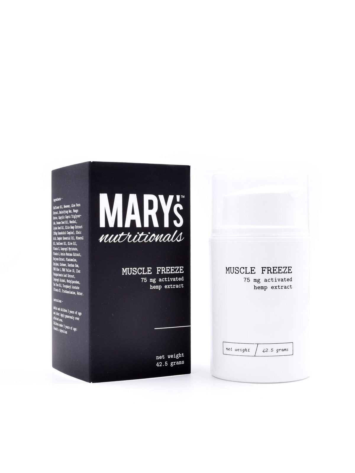 Mary's Nutritionals 75 mg Muscle Freeze Box + Container