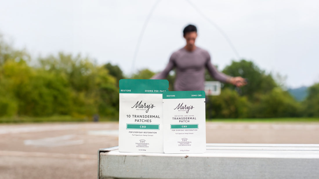 CBD transdermal patches on outdoor table