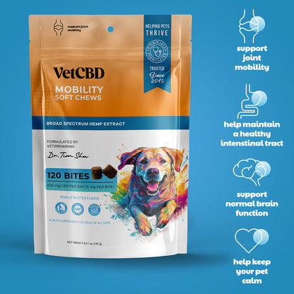 support joint mobility, help maintain a healthy intestinal track, support normal brain function. helps keep your pet calm. 
