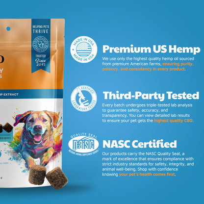 premium US hemp, third-party tested, NASC Certified. 