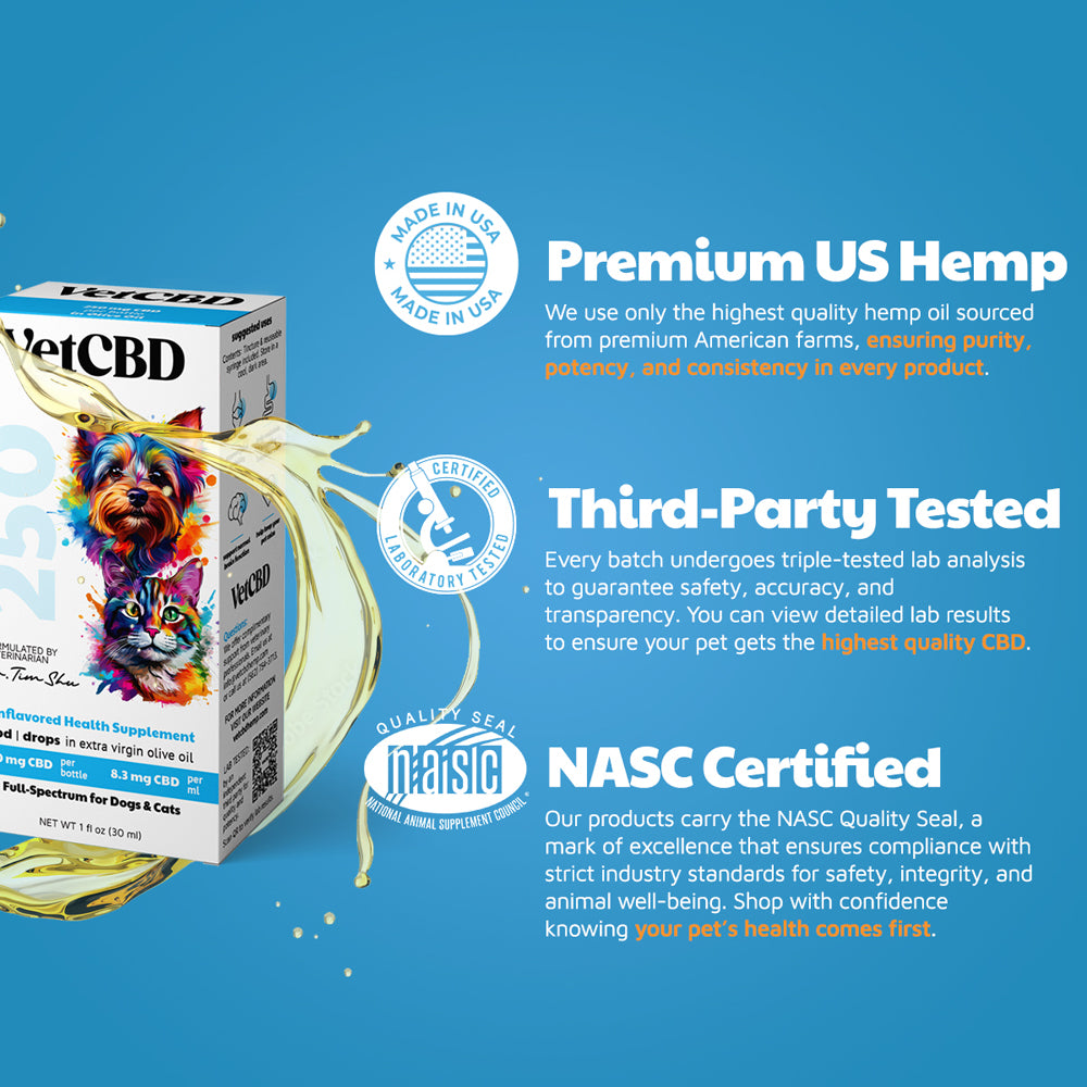 premium US hemp, third party tested, NASC Certified. 