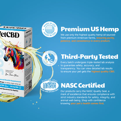 premium US hemp, third-party tested, NASC Certified. 