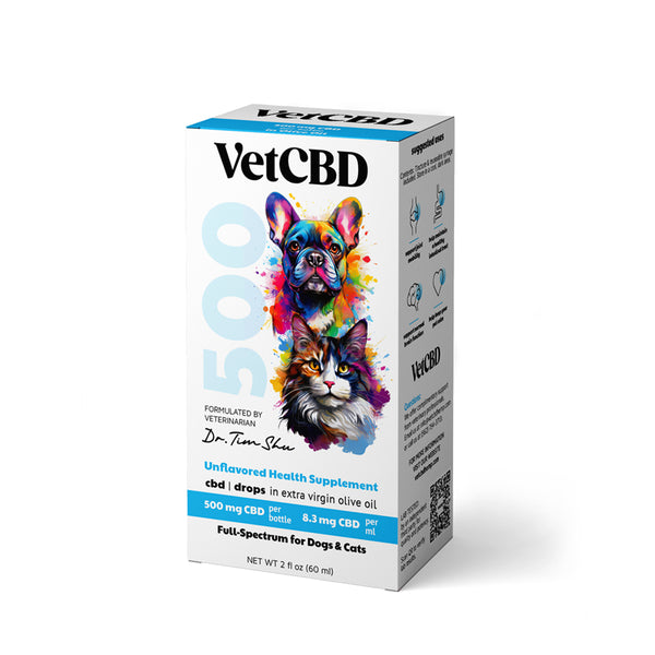 500mg CBD Tincture for Dogs & Cats | Full-Spectrum CBD Oil for