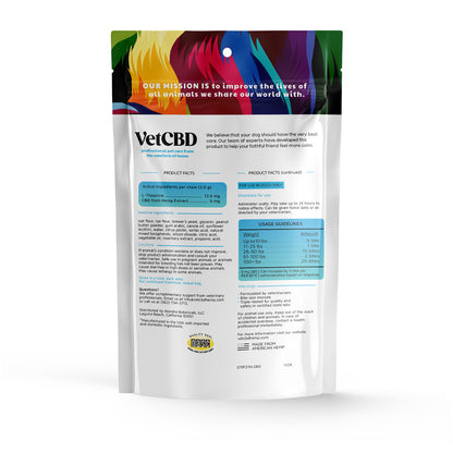 vet cbd 60 ct calming chews 300 mg bag back