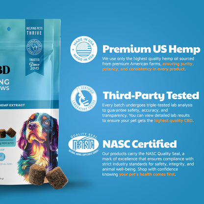 Premium US hemp, third party tested, NASC certified 