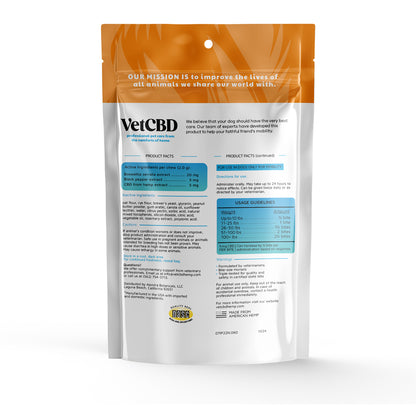 VetCBD Mobility Soft Chews 60 ct bag back