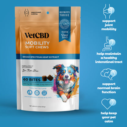 support joint mobility, help maintain a healthy intestinal track, support normal brain function. helps keep your pet calm. 