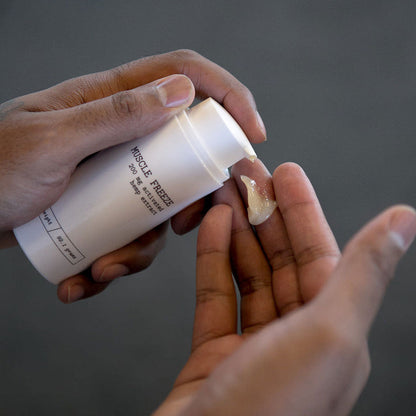 person applying Mary's Nutritionals muscle freeze to hand